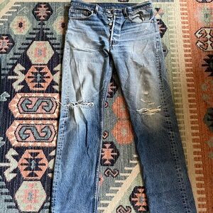 Vintage 90s USA Levi's Blue Straight Leg Jeans with Natural Fading